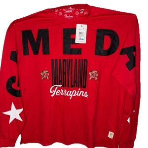 Terrapins GameDay Pressbox NCAA Oversized Long Sleeve Shirt OS New NWT